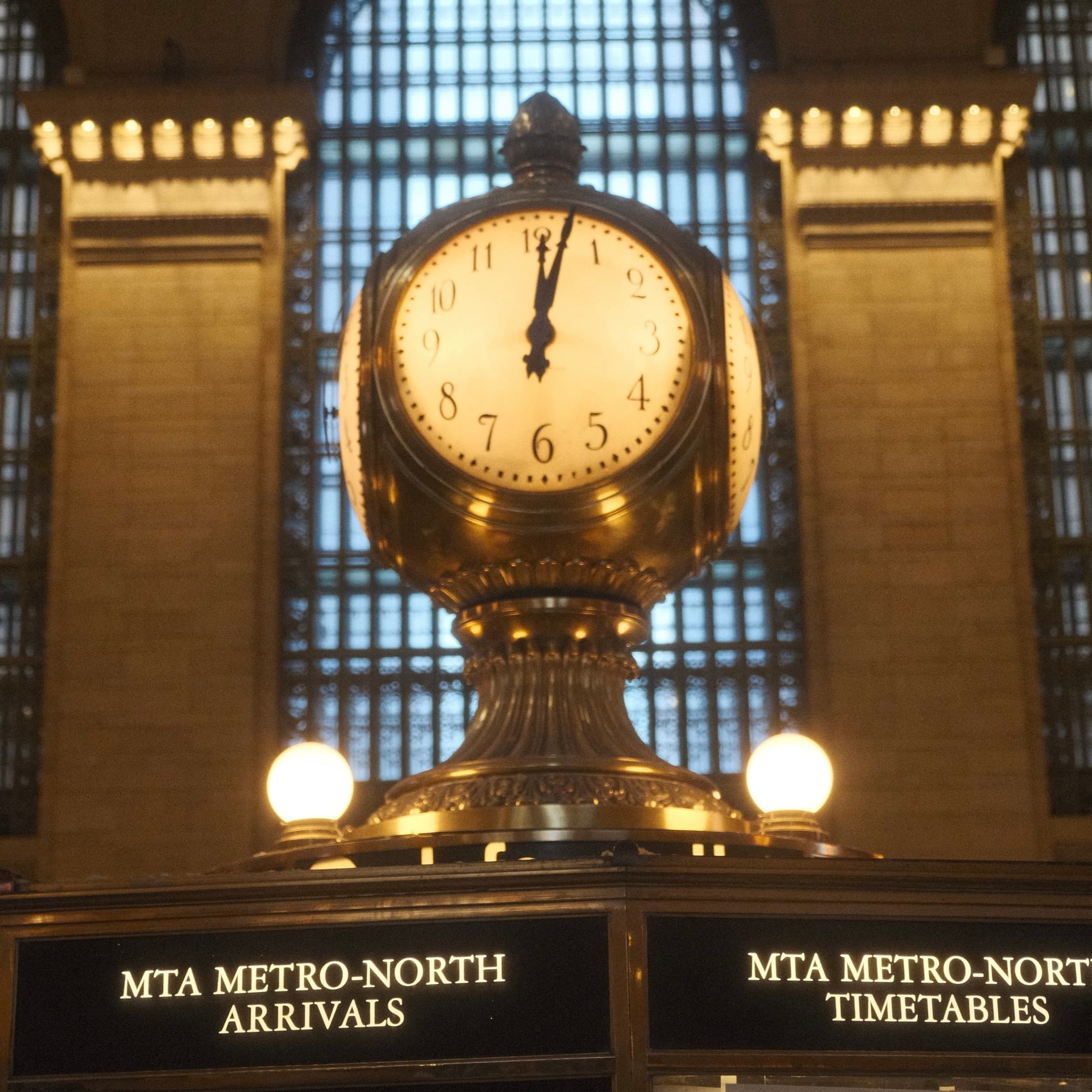 The four-faced opal clock at Grand Central Terminal